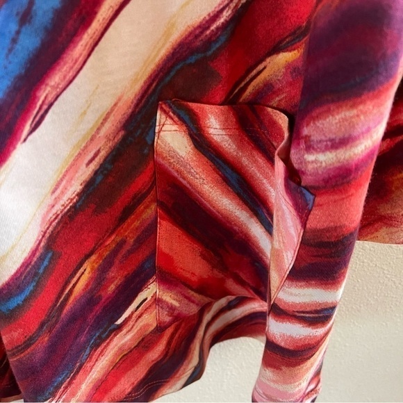 NWOT Logo Lori Goldstein Cotton Slub Top Persian red patch pocket size L - Picture 6 of 11